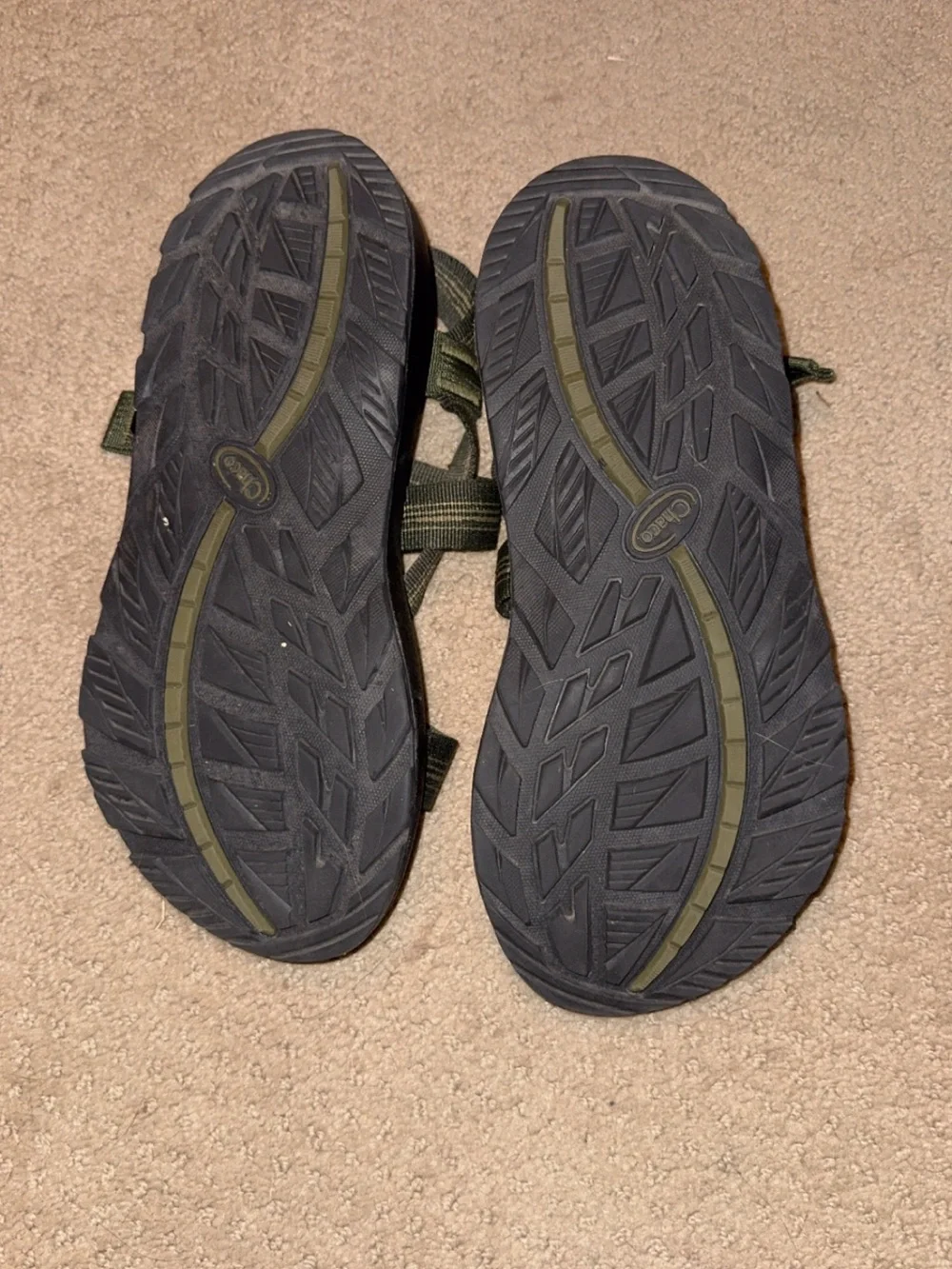 Chaco Men's Olive Green and Black Webbing Sandals